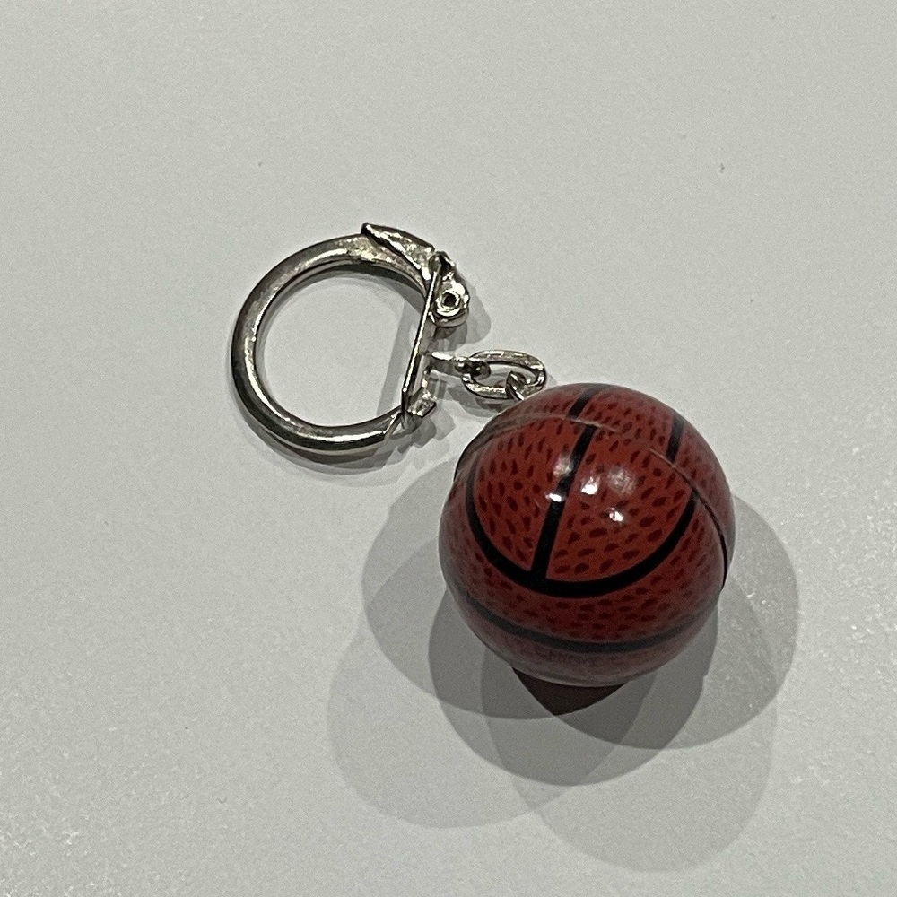 Basketball Keychain with Silver Ring - Picture 2 of 5
